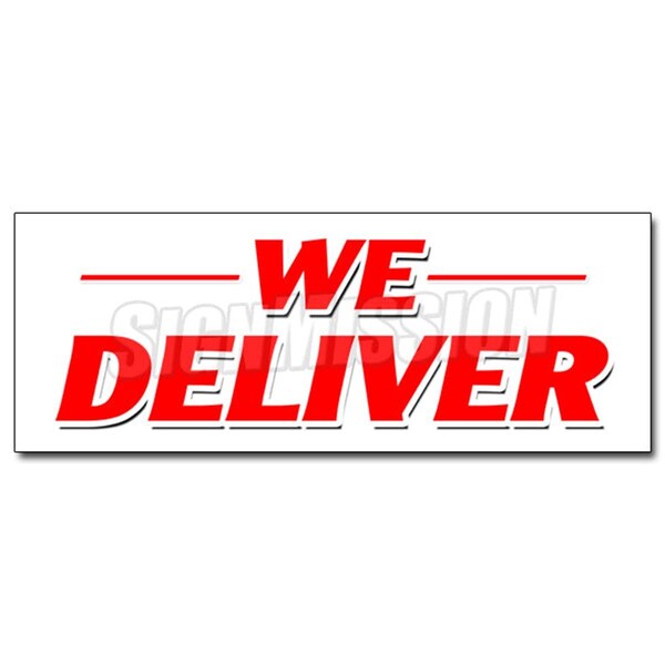 Amistad 12 in. We Deliver Decal Sticker - Pizza Chinese Sandwiches Hoagie Hero Food Free AM3927906 - main